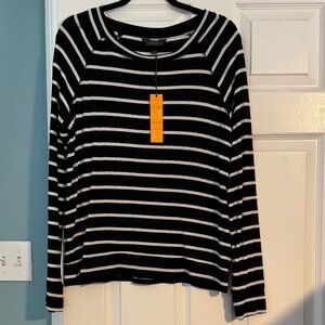 41 Hawthorn Black and White Striped Long Sleeve Top - L NWT